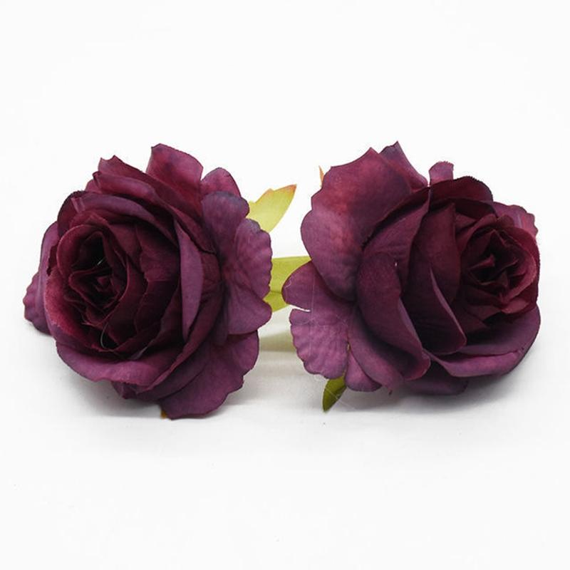 50Pcs Artificial Flowers Silk Roses Heads Home Wedding Decorations Valentine's Day Garland Palnts Wall Festival Diy Supplies Box