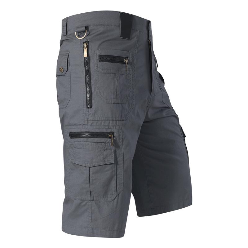 Men's Loose Straight Leg Summer Oversized Casual Mid Length Pants with Multiple Pockets of Pure Cotton Workwear Shorts