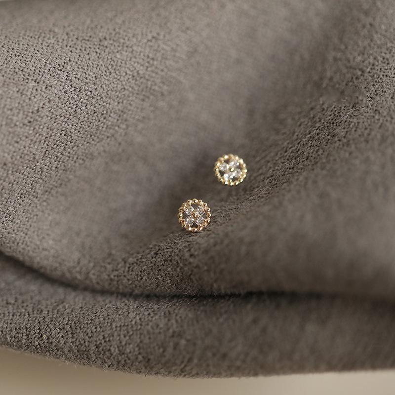 Gold-Plated Sterling Silver Four-Leaf Clover Stud Earrings
