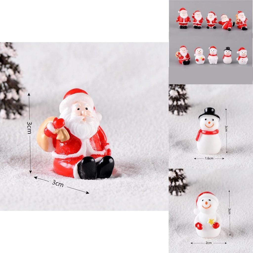 Adorable Mini Christmas Ornaments Featuring Resin Santa And Snowman Micro Landscapes