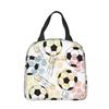 Cartoon Soccer Ball Football Insulated Lunch Bags Cooler Bag Lunch Container Leakproof Tote Lunch Box Girl Boy Beach Outdoor
