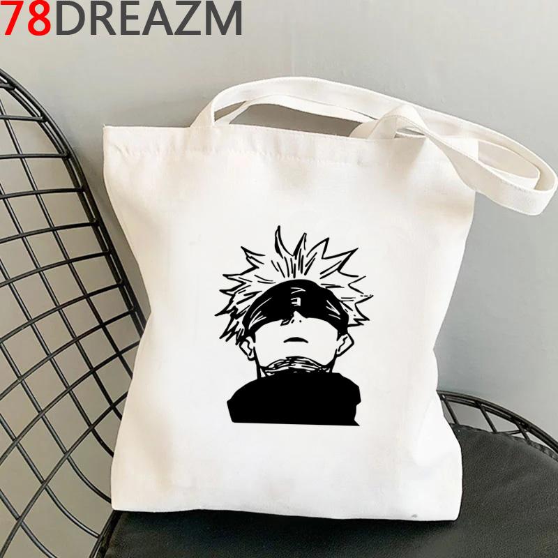 

Сумка для покупок Jujutsu Kaisen шоппинг эко многоразовая тканевая сумка холщовая сумка sac cabas sacola многоразовые сумки 24*26cm