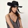 Felt Western Cowboy Hat Sun Hat Summer New Hat Rhinestone Women's Top Hat British Hat