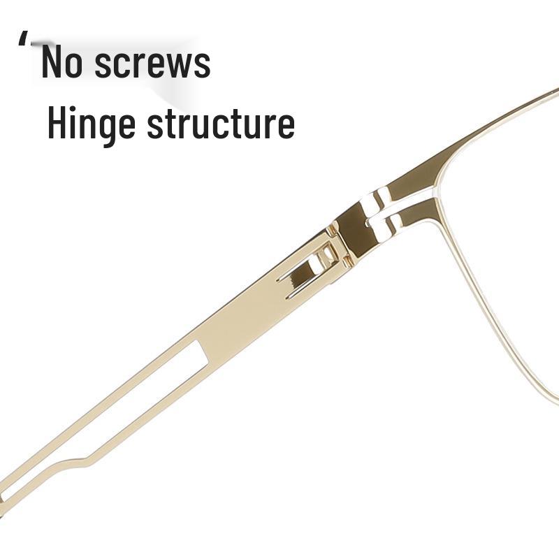 Ultra-Light Men's Myopia Glasses Frame - No-Screw, Large Size, Personalized Thin Steel