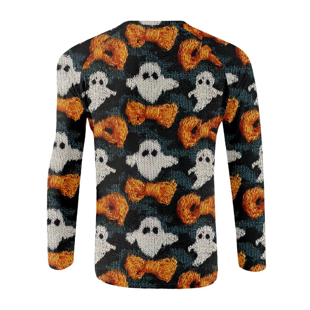 Halloween Print Raglan Sleeve Men's Long Sleeve Top
