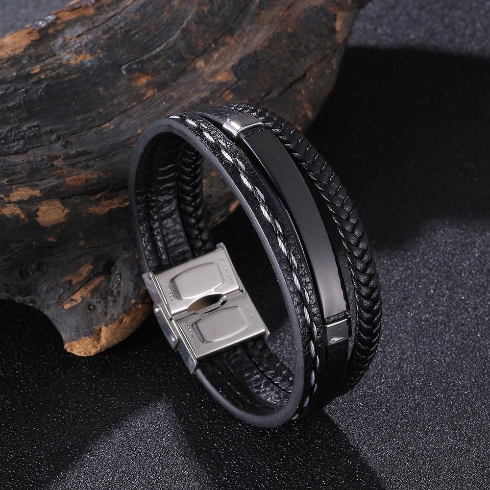 Men's European and American Fashion Stainless Steel Laser Engraved Couple's Bracelet