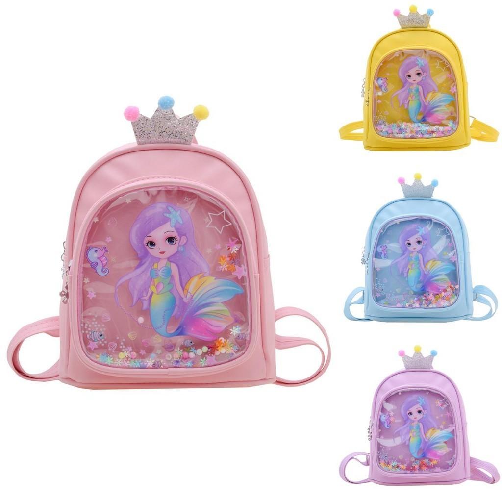 Adorable Cartoon Princess Backpack For Kids With Large Capacity Pu Material