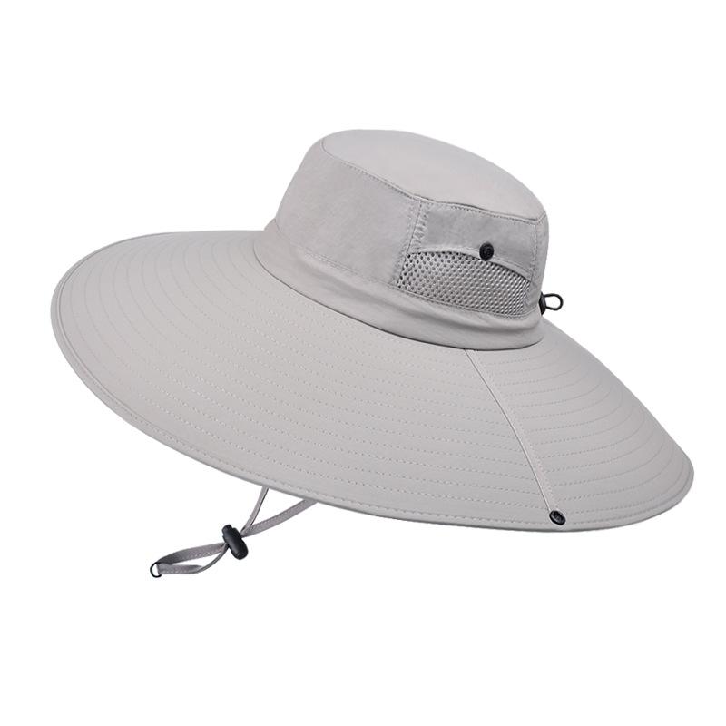 9252 summer sunscreen visor men's enlarged brim bucket hat outdoor mountaineering fishing breathable hat