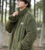 Poperdision Winter Corduroy Plus Loose Solid Stylish Outerwear for and Simple Fashionable Army Green Men's Jacket, Size, Fit, Color, Padded, Thick,