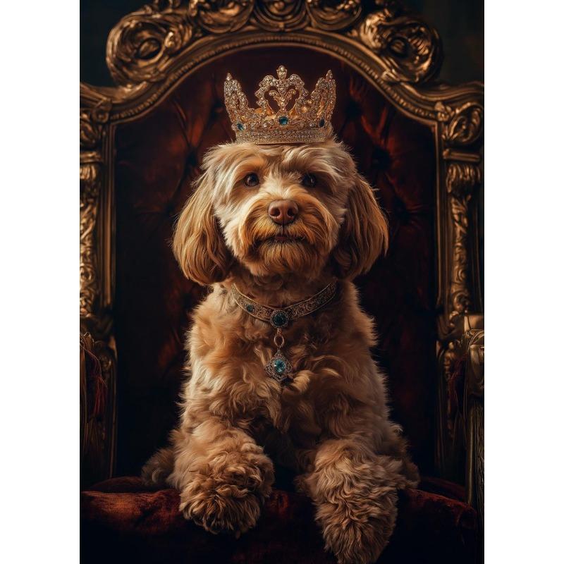 Dog Royal Portrait Alaskan Malamute Basset Hound Bulldog Poster Print Wall Art Pictures Canvas Painting Room Home Decor Gift