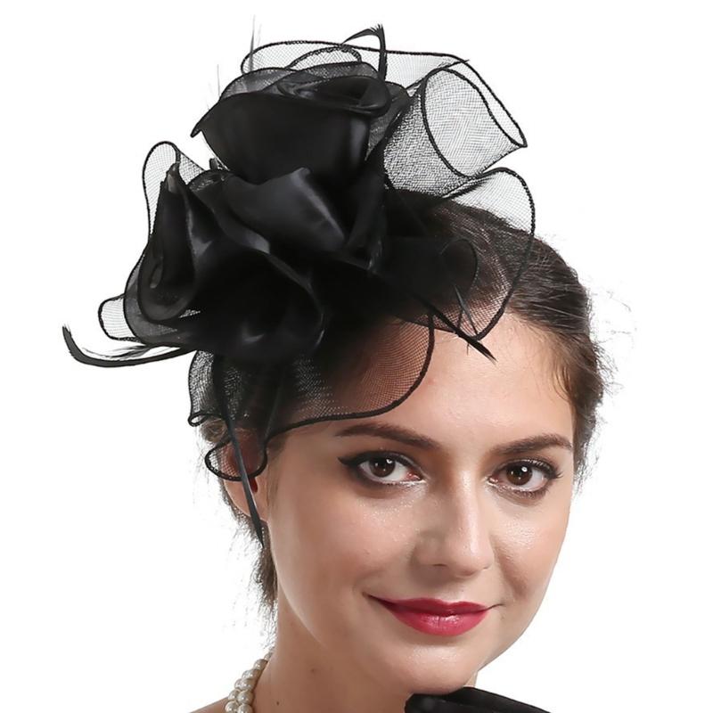 Teaparty Hat Cocktails Party Mesh Hat Hair Clip Female Mesh Flower Fascinator Hat Headpiece Role Play Accessory Headwear