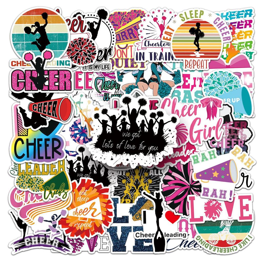 50 Cheerleading Gymnastik Graffiti Sport Dekorative Wasserbecher Koffer Notizbuch Graffiti-Sticker