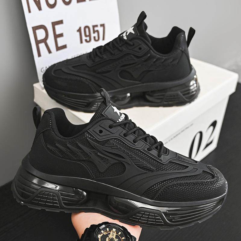 

Летние новые мужские кроссовки для улицы, дышащие кроссовки, модная обувь с низким верхом, дышащая обувь на мягкой подошве для мужчин 45 чёрный