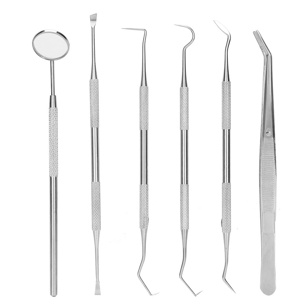 6pcs / set Dental Tartar Scaler Teeth Pick Spatula Dental Instruments Dentist Oral Care Tools