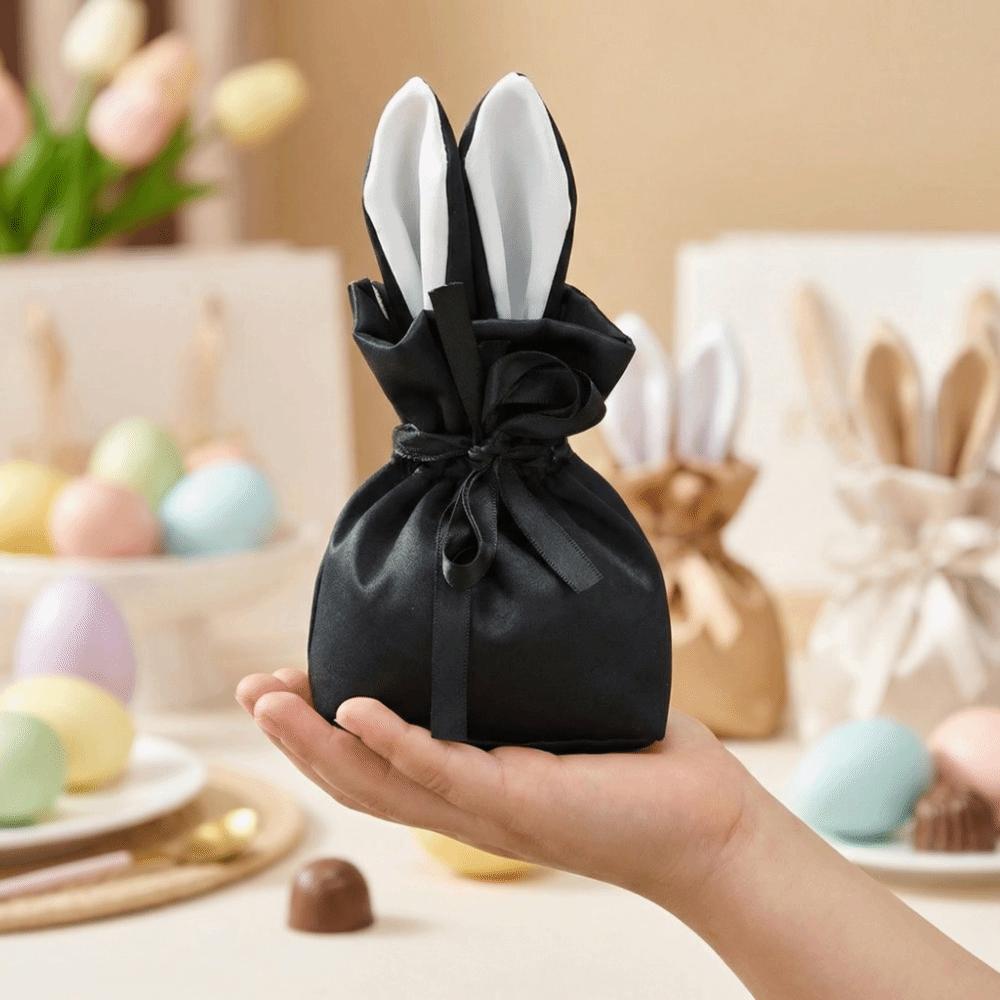 5 Pcs/Set Durable Rabbit Ears Drawstring Bags Reusable Candy Packaging Box  Holiday Decor