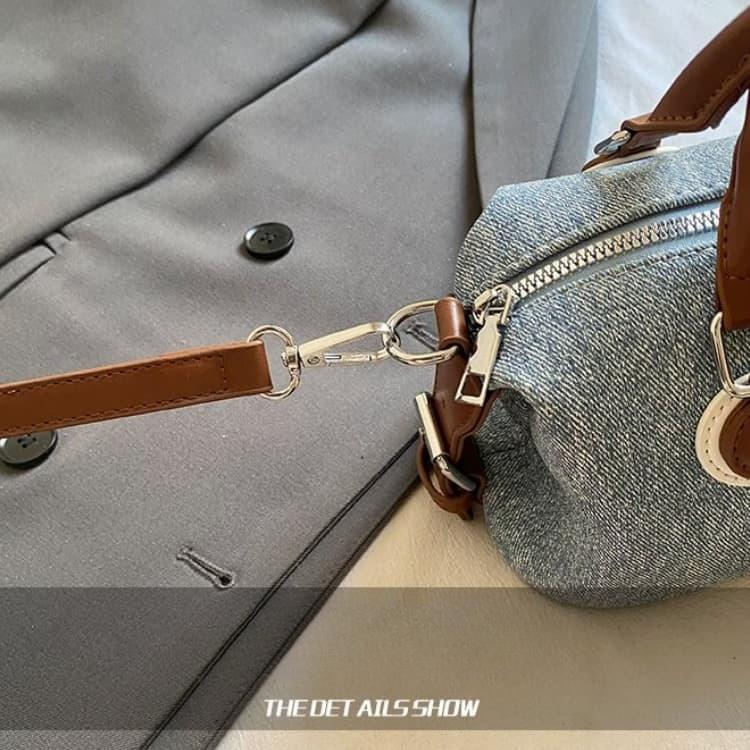 Denim Mini Boston Bag Women's Shoulder Crossbody Bag