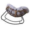 Outdoor Rattan Rocking Chair Patio Comfy Reading Chair with Oversized Cushion Indoor Recliner Wide Rocking Chair for Balcony Front Porch Grey