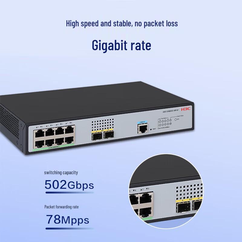 

H3C S1850V3-10P-EI Gigabit Managed Enterprise Switch