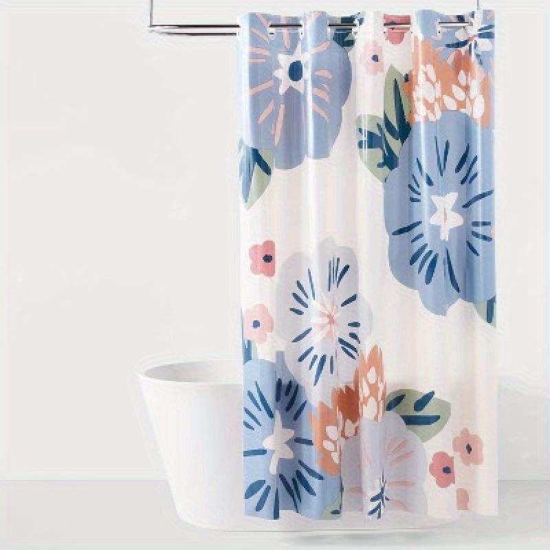 Floral Blooms Hookless Easy Install Shower Curtain W90xH180cm