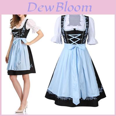 Elegantní tradiční dámský Dirndl s květinovým vzorem pro oslavy Oktoberfestu