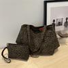 Fashion Retro Leopard Print Shoulder Bag 2025 Winter New Personalized Niche Design Simple Literary Tote Bag