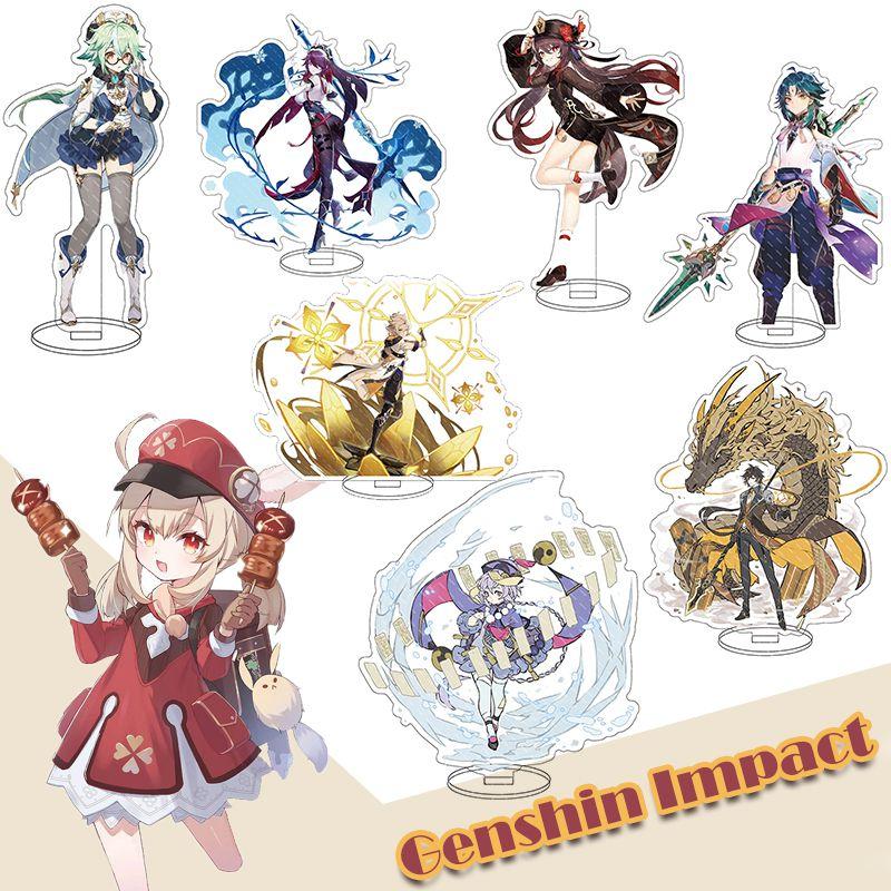 Barbatos Genshin Impact Keqing Barbara Acrylic Figure Stand Decoration Display