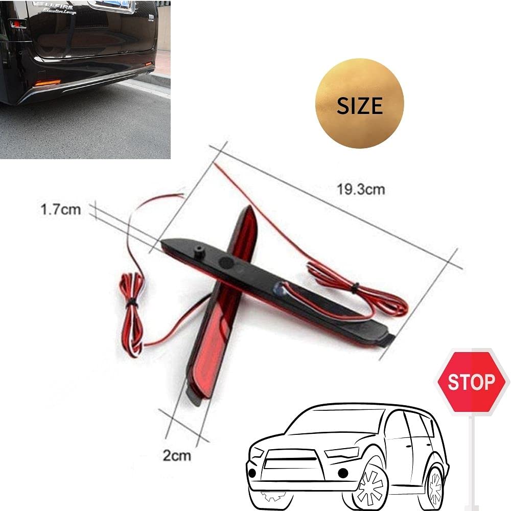 Universal Toyota LED Fiber Reflectors with Flowing Sequential Brake and Turn Signal Left and Right Set for Rear Tail and Backup Beautiful Red
