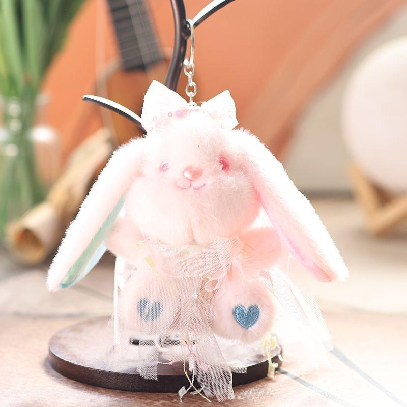 Cute Rabbit Plush Toy With Short Velvet Fur For Backpack Decor And Gifts