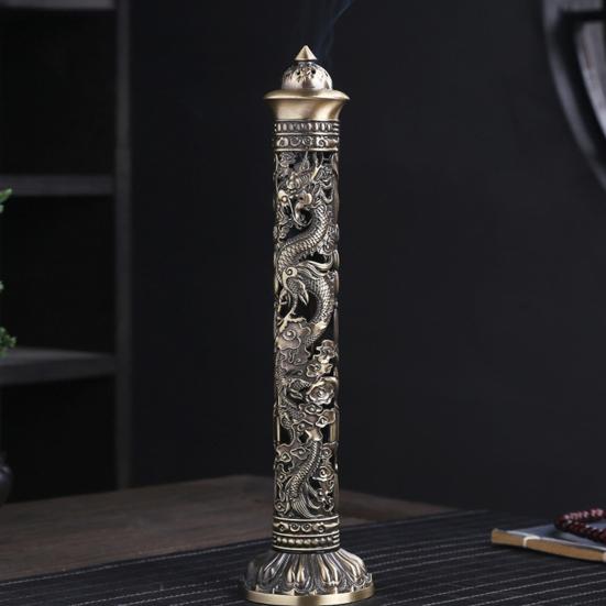 Incense Burners Hollow Antique Style Carving Vertical Incense Stick Holder Tea Room Decor