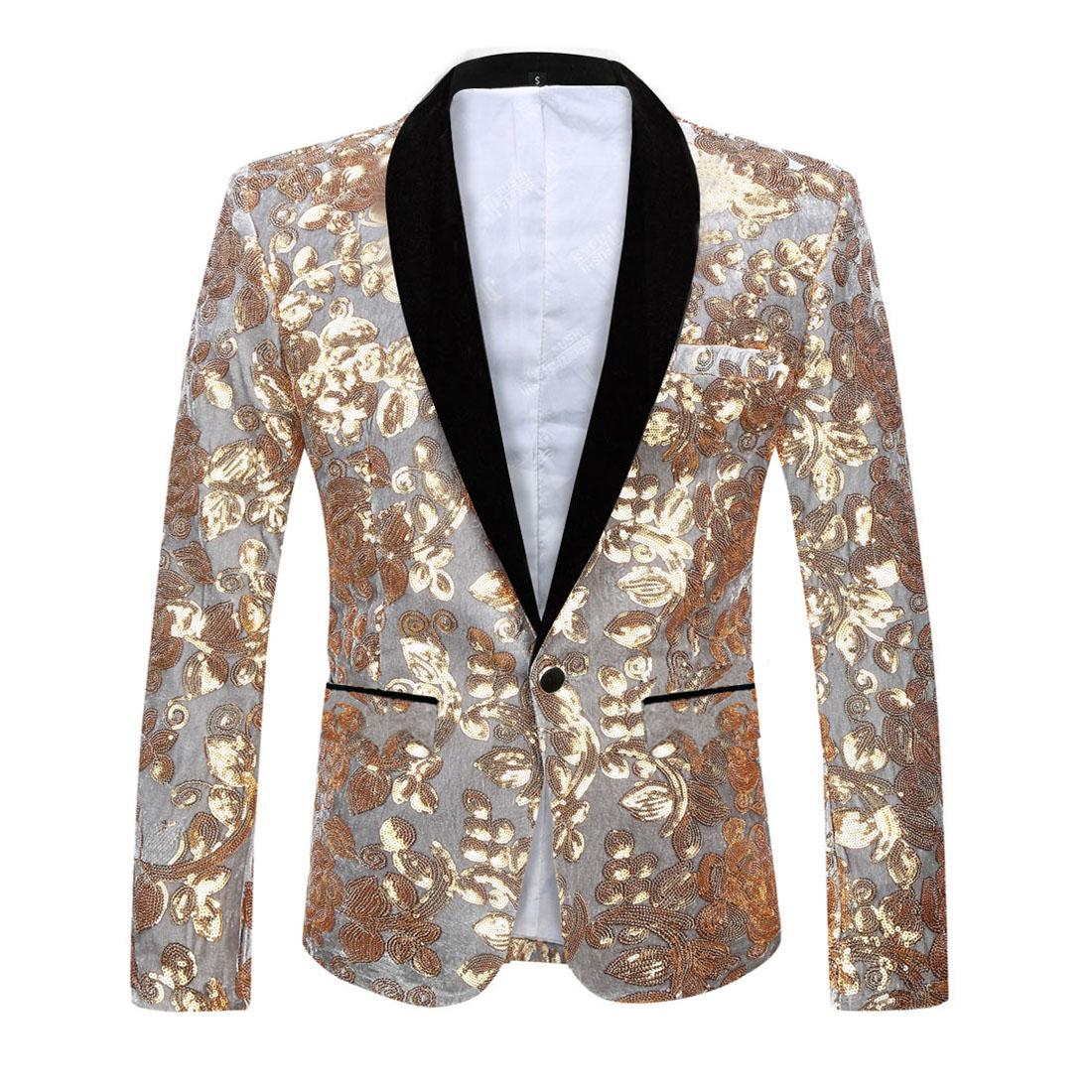 

Детские Модные Пиджаки Блейзеры с Золотыми Блестящими Пайетками и Цветочным Узором 10Y серый/золотой