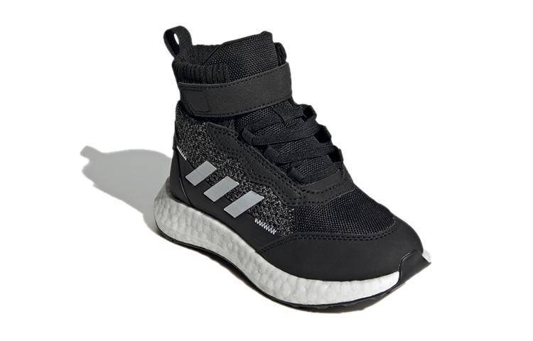 Adidas Abrasion Resistant High top Kids' Running Shoes Black White Kids' FZ2505