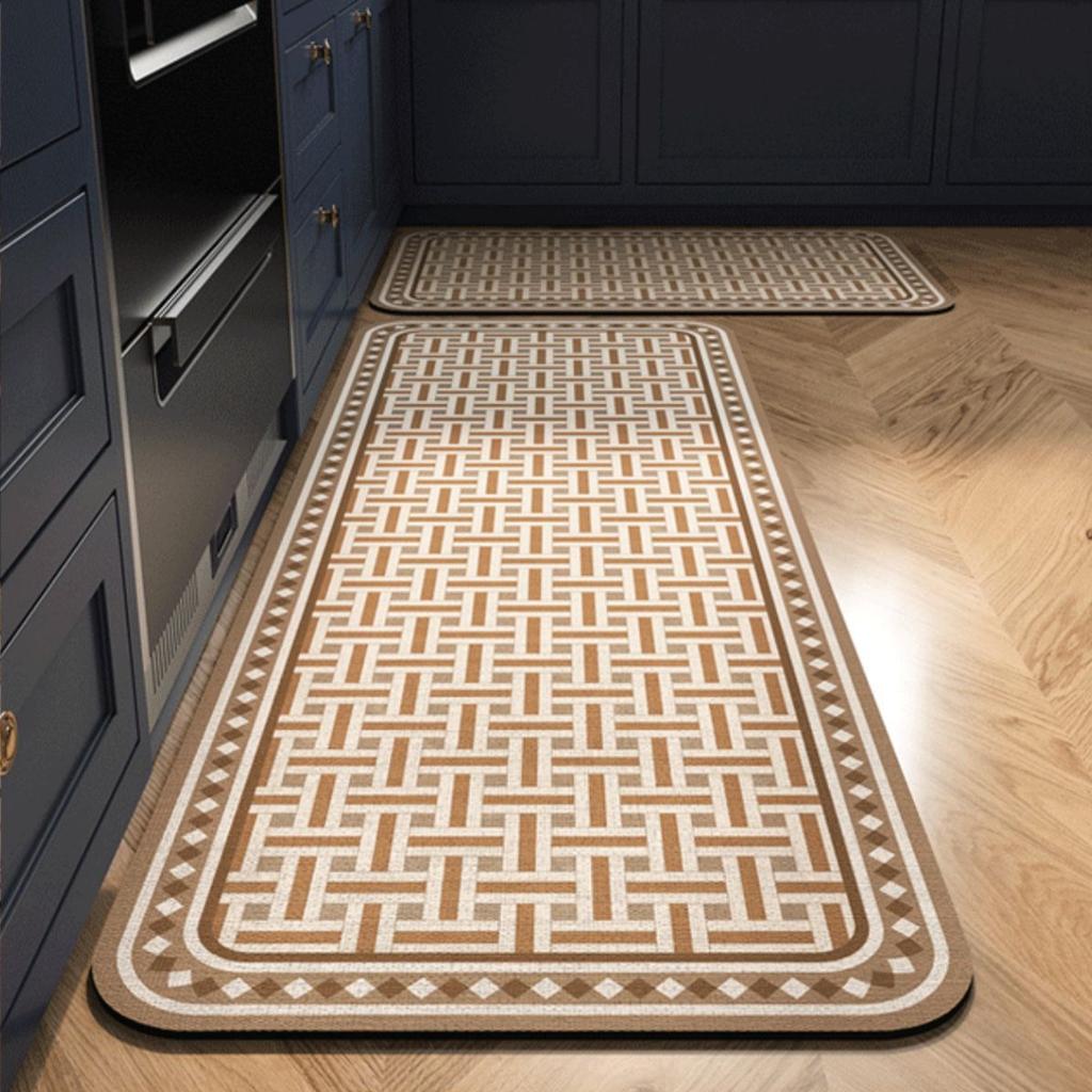 Non-slip Carpet Kitchen Floor Mat Waterproof Oil-proof Long Strip Rug PVC Leather Washable Mats Home Decoration Alfombra Cocina
