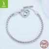 Niche S925 Sterling Silver Heart-Shaped Basic Bracelet, Light Luxury Fashion Can Be Worn Alone Handmade Diy Bracelet