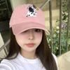 Cute Cartoon Labeled Dog Butterfly Soft Top Baseball Cap Showing Face Sweet Girl Versatile Baseball Cap