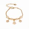 Adjustable Heart Shaped Beaded Bracelet With Alphabet Petal Charm DIY Handmade Jewelry