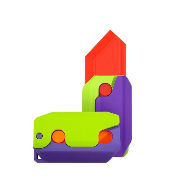 3D Gravity Radish Knife Decompression Push Card Kids Small Toy Radish Comb Decompression Cartoon Children's Toy Gift Mini Model