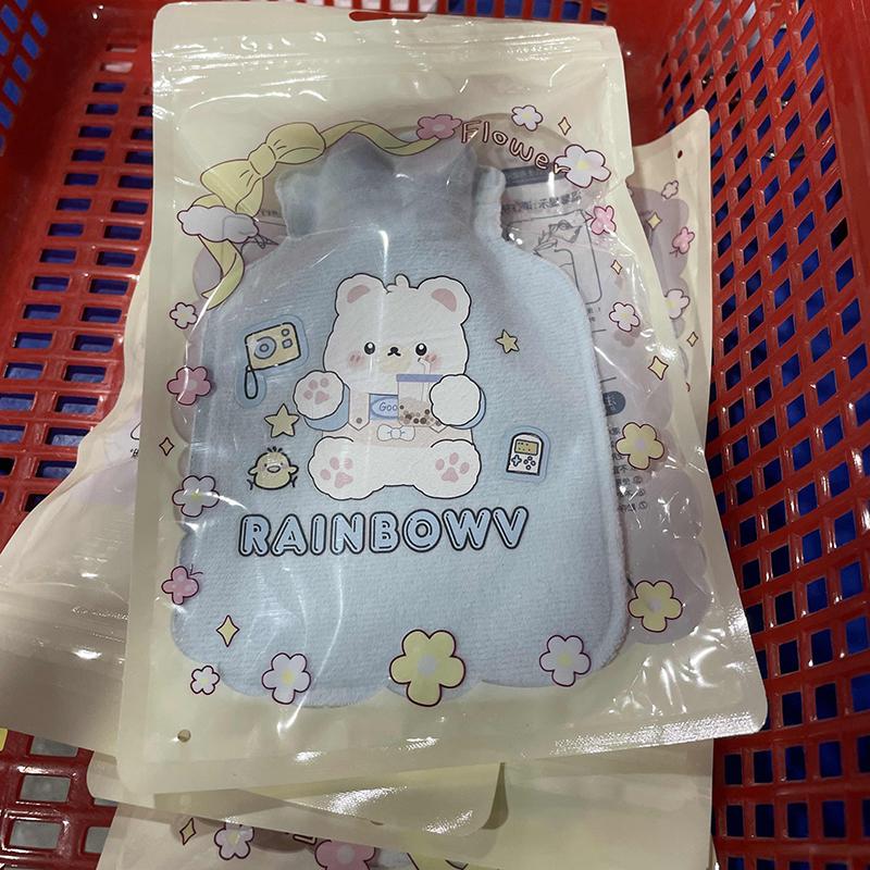 Borsa di gomma per borsa dell'acqua calda Simpatico cartone animato Caldo rilassante Sicuro Calore freddo Grande