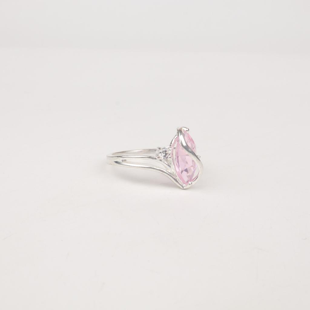 Rare Morganite Gemstone 925 Sterling Silver Jewelry Zircon Ring For Women Gift CZR-8-6