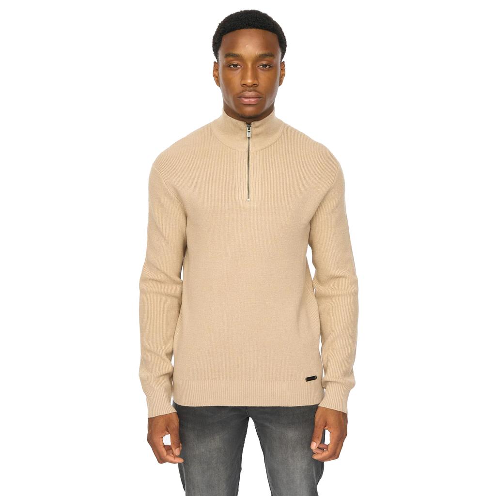 Duck and Cover Mens Potenza Knitted Quarter Zip Jumper