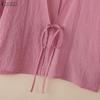 ZANZEA Wome Casual Loose Long Sleeve Thin Kimono Cardigan Blouse