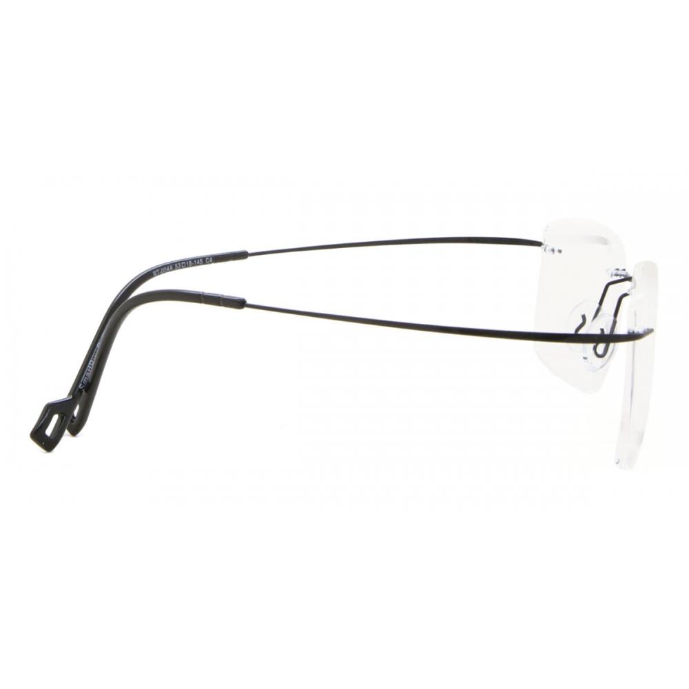 Rimless Rectangle Shiny Black SmaRtbuy Collection Hedley Rt 004a C4 Fashion Unisex Eyeglasses