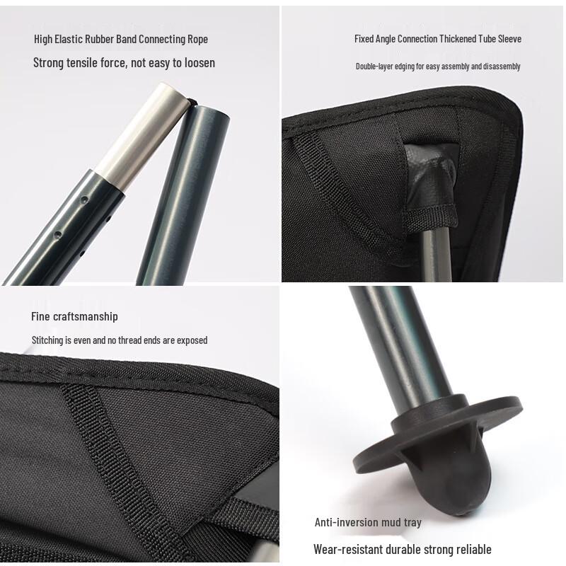 Aluminum High-Back Folding Camping Chair with Armrests