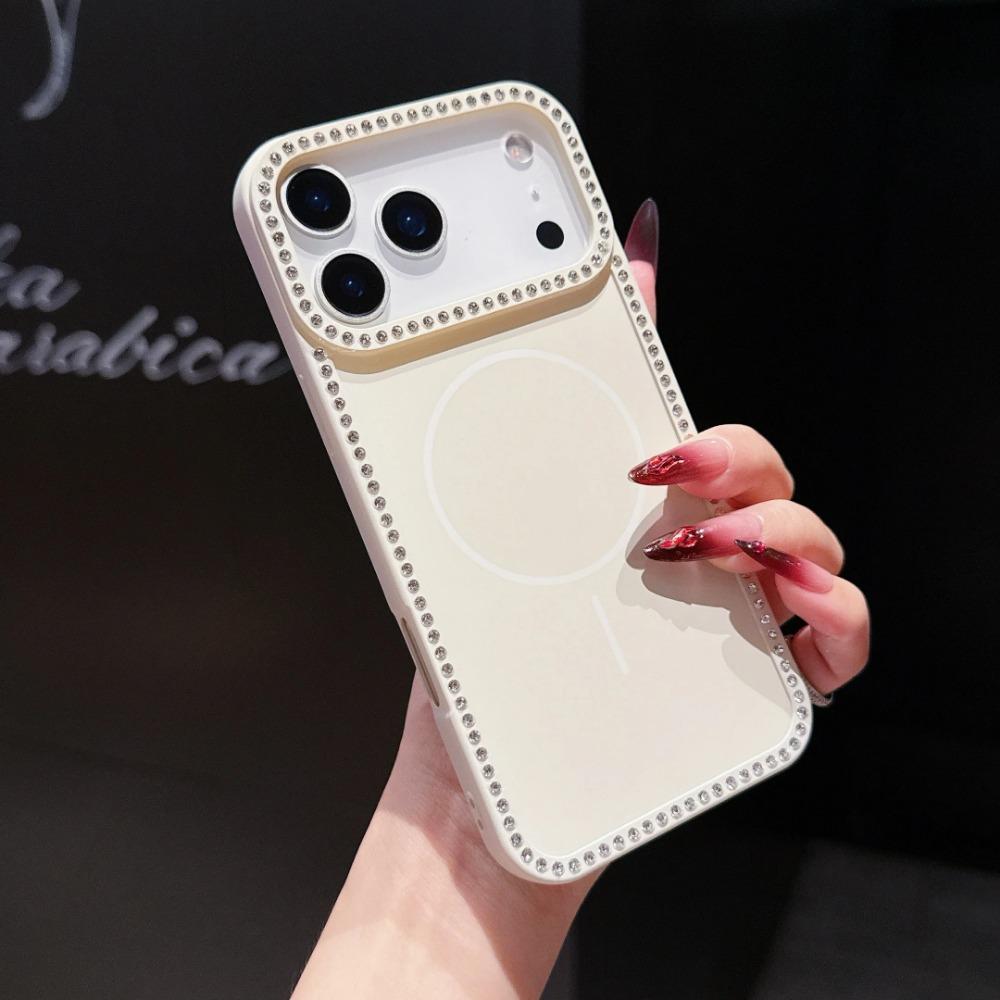 

17Air 17 Pro Max Case Magnetic Glitter Diamond Frame Case for iPhone 17 16 13 12 15 14 Pro Max Plus 11 Magsafe Cover 17promax iPhone 16 Pro