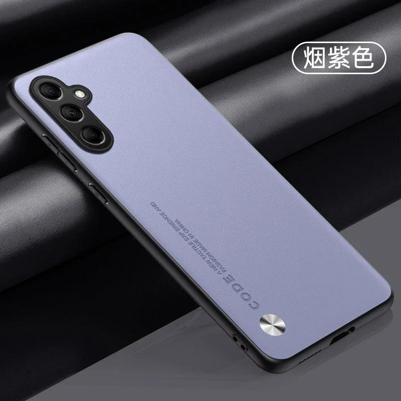 For Samsung M3 G M1 M Plain PU Leather Matte Case For Galaxy M34 A Silicone Ultra Thin Soft Frame Shookproof Bumper Cover