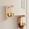 Wooden Magnetic Doorbell Minimalist Brass Chime Natural Wood Frame Entry Alert for Modern Home Interior Use