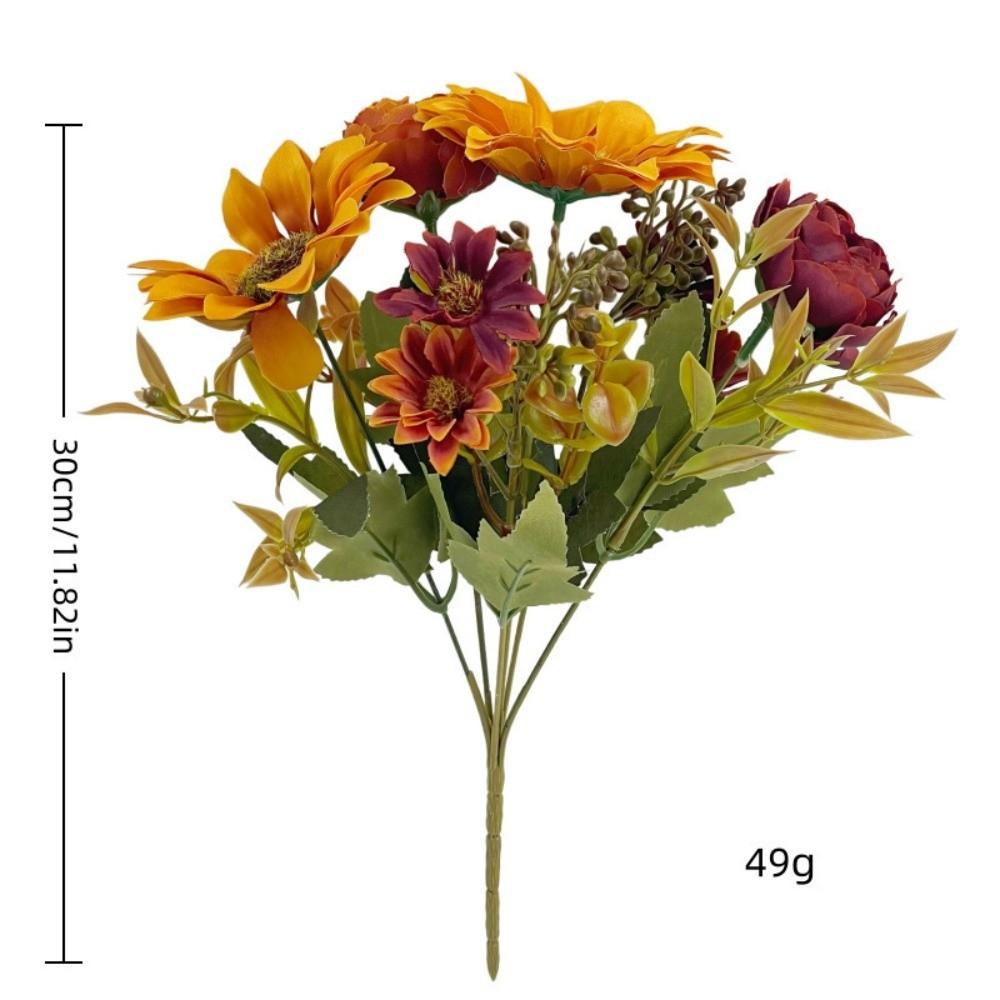 6 Heads Artificial Sunflower Bouquet Simulation Sunflower Peony Centerpiece  Home Decor