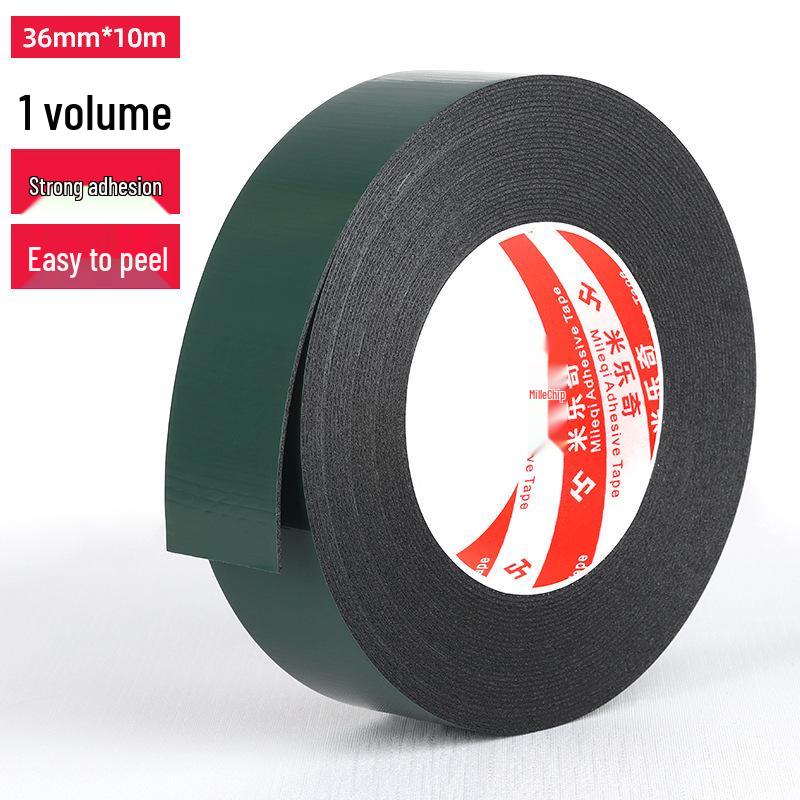 Green Film Double-Sided Tape: High-Temp Resistant, Strong Adhesive, Black Foam for Electrical & Hardware Repair.
