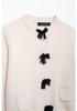 SHEIN Women's Autumn Bow Brooch Knitted Cardigan & Half Skirt Set: European-American Style.