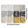12 Grids Alloy Nail Charms Punk Y2K Metal Parts Manicure Rivet Chain Nail Tip Decoration Retro Circle Nails Supply DIY Crafts