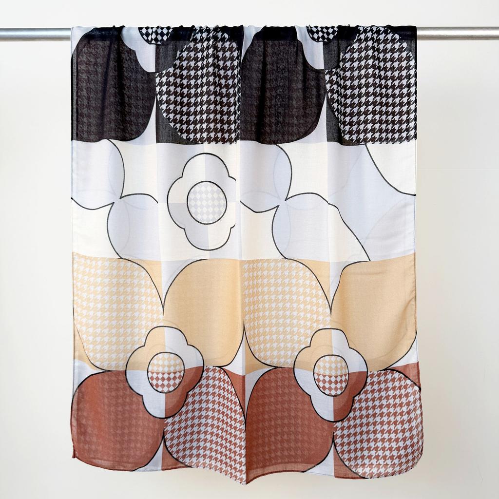 Women's Trendy Fashion Premium Temperament Shawl High Value Design Geometric Printed Silk Scarf